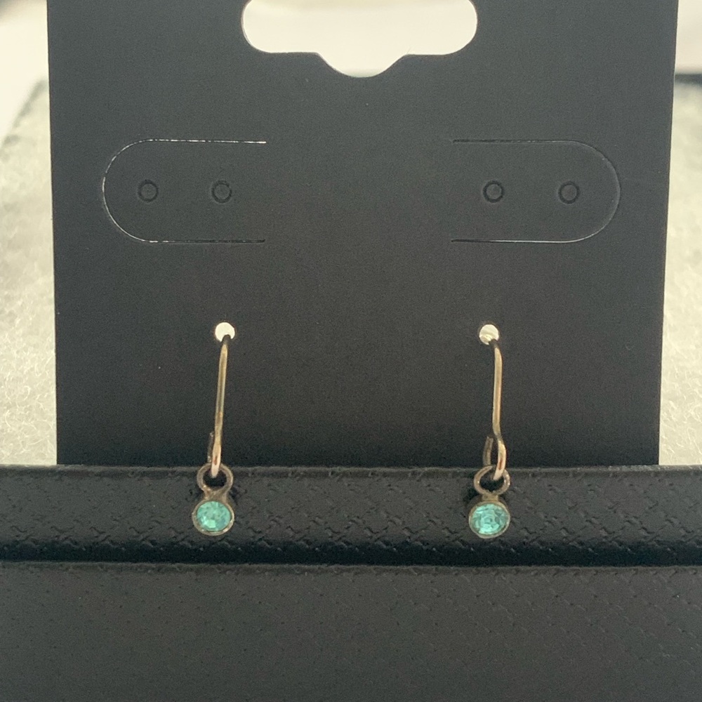 Turquoise Drop Hook Earrings - Women's Jewelry - Picture 4 of 10